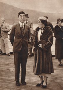 Prins og prinsesse Chichibu ankommer Queen Mary 12. april 1937 av Unbekannt
