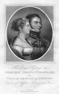 Prinsesse Charlotte av Wales og prins Leopold av Saxe-Coburg, 1816 av Unbekannt