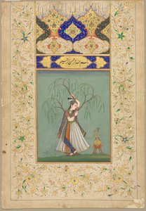 Princess Smoking a Hookah som Salabhanjika, 1700-tallet. av Unbekannt