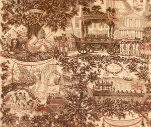Trykt linpanel som viser gravferden til Lord Viscount Nelson, 1806 av Unbekannt
