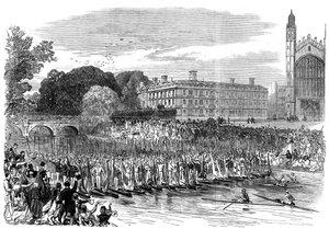 Prosesjon av båter ved Cambridge, 1870 av Unbekannt