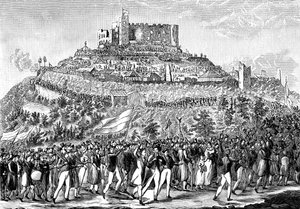 Prosesjon til Hambach slott 27. mai 1832. av Unbekannt