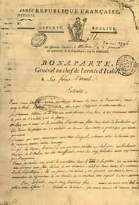 Erklæring av Napoleon til sine våpenbrødre, 20. mai 1796, 1921. av Unbekannt