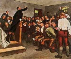 Professor Steffens vekker sitt publikum til å kjempe for frihet, 8. februar 1813, 1936. av Unbekannt