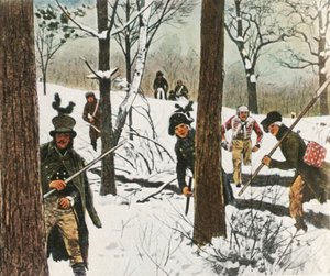 Prøyssiske soldater slipper unna fengsling av franskmennene, januar 1807, 1936. av Unbekannt