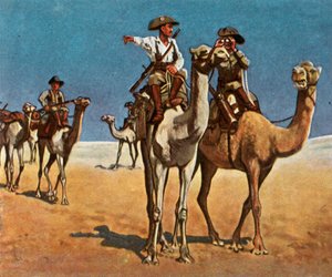 Forfølger Simon-Copper-Hottentotts i Kalahari-ørkenen, 16. mars 1908, 1936. av Unbekannt