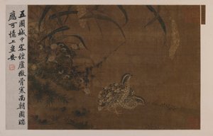 Quail and millet, Ming dynasty, 1368-1644.    1205999   no       norwegian Successfully Translated  Original: El esforzado Rendon picando un toro, de cuya suerte muri? en la plaza de Madrid (The Forceful Rendon Stabs a Bull with the Pique, from which Pass  av Unbekannt