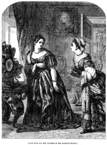 Dronning Anne 1665-1714 og fru Danvers i tilstedeværelseskammeret av Unbekannt
