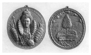 Dronning Elizabeth I-medalje, 1500-tallet, 1896 av Unbekannt