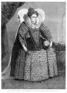 Dronning Elizabeth kledde seg til den kongelige takksigelsen etter nederlaget til den spanske armadaen, 1872 av Unbekannt