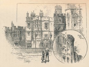 Queen Elizabeths bibliotek. Skisse fra Nordterrassen, 1895 av Unbekannt