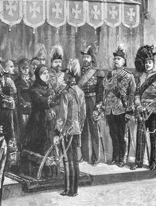 Dronning Victoria dekorerte offiserer ... i Windsor, 8. desember 1879, 1901. av Unbekannt