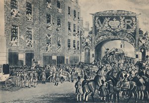 Dronning Victorias inngang til byen på vei til Guildhall, 9. november 1837, 1948. av Unbekannt