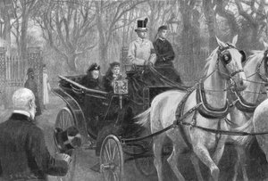 Dronning Victorias siste kjøretur, Osborne, 15. januar 1901. av Unbekannt