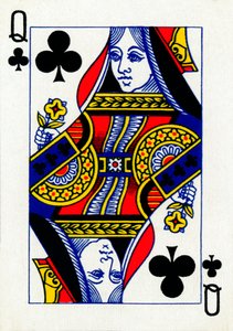 Queen of Clubs fra en kortstokk med Goodall & Son Ltd.-spillekort, c1940 av Unbekannt