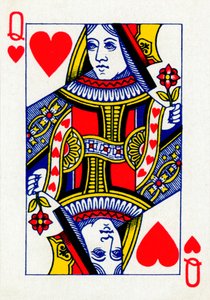 Queen of Hearts fra en kortstokk med Goodall & Son Ltd.-spillekort, c1940 av Unbekannt