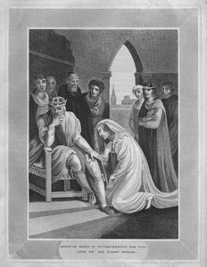 Dronning av Richard II. Forbønn for livet til Sir Simon Burley, 1838 av Unbekannt