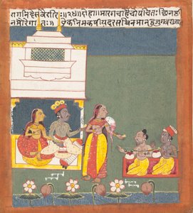 Ragini Des Variri: Side fra a Dispersed Ragamala Series Garland of Musical Modes, ca. 1680. av Unbekannt