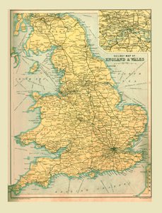 Jernbanekart over England og Wales, 1902. av Unbekannt