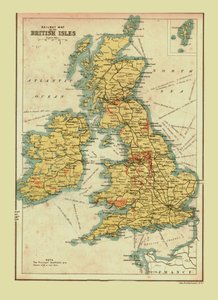 Jernbanekart over de britiske øyer, 1902. av Unbekannt