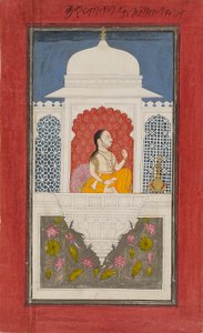 Raja Sagat Singh i en paviljong, c1750 av Unbekannt