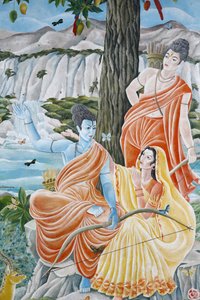 Rama, Sita og Laxman. Pashupatinah, Katmandu, Nepal av Unbekannt