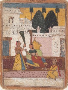 Ramkali Ragini: Side fra a Dispersed Ragamala Series Garland of Musical Modes, 1700-tallet. av Unbekannt
