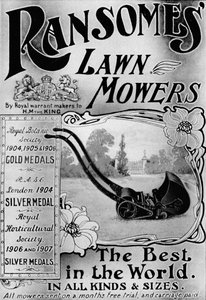 Ransomes Lawn Mowers-annonse, 1908 av Unbekannt