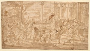 Voldtekt av sabinerne, 1700-tallet. av Unbekannt