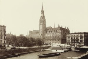 Hamburg rådhus. Rundt 1900 av Unbekannt