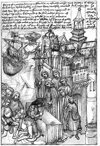 Mottakelse av Richard de Beauchamp, jarl av Warwick, 1400-tallet, 1893 av Unbekannt