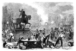 Reformopptøyer på Queens Square, Bristol, 1831 c1895 av Unbekannt