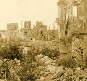 Reims katedral, Reims, Nord-Frankrike, c1914-c1918 av Unbekannt