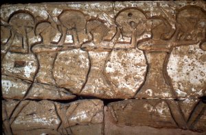 Relieff of Soldiers, Temple of Ramses III, Medinet Habu, Luxor, Egypt, c1100-tallet f.Kr. av Unbekannt