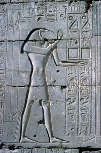Relieff som viser Thoth, The Ramesseum, Temple of Rameses II, Luxor, Egypt, c1300 BC av Unbekannt