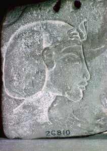 Relieff som viser hodet til Akhenaten, 1300-tallet f.Kr av Unbekannt