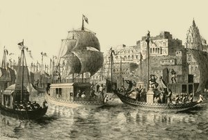 Religiøs festival på Benares, 1890. av Unbekannt
