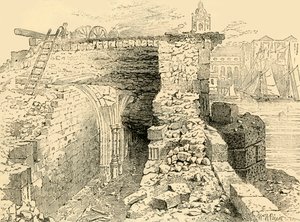 Rester av Chapel of St. Thomas, Old London Bridge, c1872. av Unbekannt