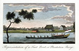 Representasjon av en teltbåt eller plantasjelekter, 1813 av Unbekannt