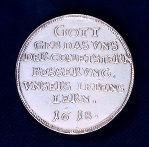 Baksiden av en medalje til minne om den strålende kometen i november 1618 av Unbekannt