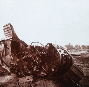 Åpen tank, Champagne, Nord-Frankrike, c1914-c1918 av Unbekannt