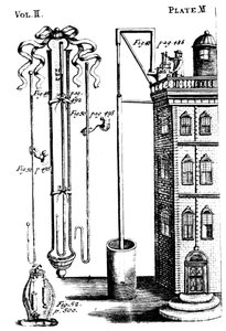 Robert Boyles eksperimenterer med luftpumper, 1725 av Unbekannt