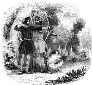 Robin Hood, legendarisk engelsk folkehelt og fredløs og forkjemper for de fattige, tidlig på 1800-tallet av Unbekannt