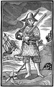 Robinson Crusoe, kapittelbokklipp, 1700-tallet 1964 av Unbekannt