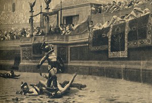 Roma - Colosseum - Tommelen ned i en gladiatorkamp, 1910 av Unbekannt