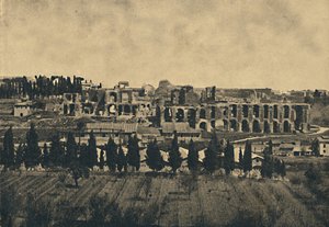 Roma - Store rester av underbygningene til palasset til Septimius Severus, 1910. av Unbekannt