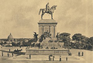Roma - Janiculum Hill - Monument til Garibaldi, av Emilio Gallori, 1895, 1910 av Unbekannt