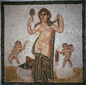 Romersk mosaikk som viser toalettet til Venus, 3. århundre av Unbekannt