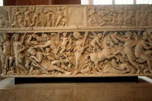 Romersk sarkofag med legenden om Selene og Endymion, 230-235 e.Kr. av Unbekannt