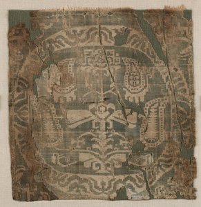 Runddel med kantet palmetre, fra tunika, 650-850. av Unbekannt